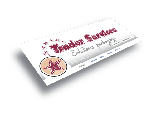 Mockup de la bannière Facebook de Trader services.