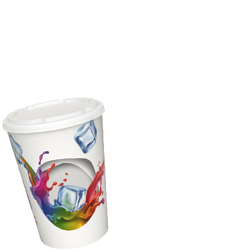 Image d'un gobelet en carton avec son couvercle.